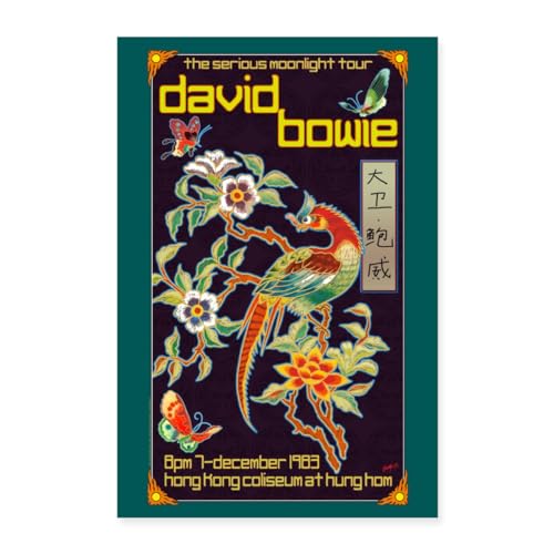 Spreadshirt David Bowie Poster The Serious Moonlight Tour Poster 40x60 cm, One size, weiß von Spreadshirt