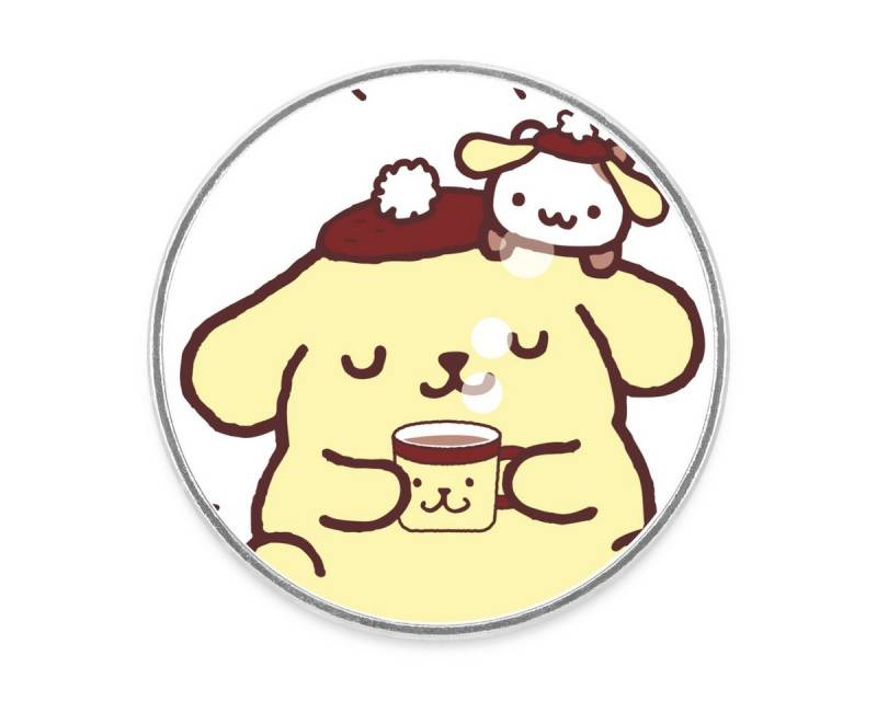Spreadshirt Dekomagnet Pompompurin Trinkt Kaffee Mit Muffin Magnet Rund von Spreadshirt
