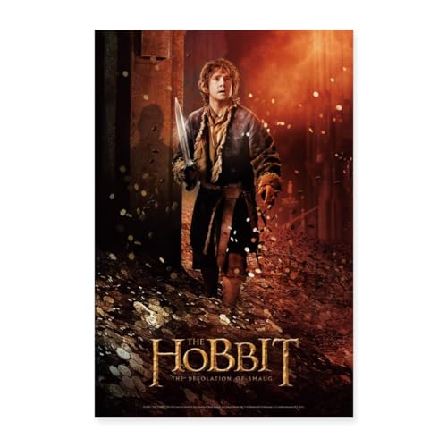 Spreadshirt Der Hobbit Bilbo Smaugs Schatz Im Einsamen Berg Poster 60x90 cm, One size, weiß von Spreadshirt