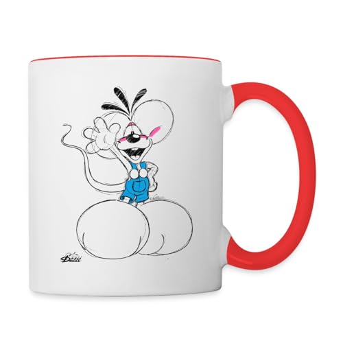 Spreadshirt Diddl Diddlmaus Winkt Fröhlich Tasse Zweifarbig, One size, Weiß/Rot Spreadshirt Diddl Diddlmaus Winkt Fröhlich Tasse Zweifarbig, One size, Weiß/Rot von Spreadshirt