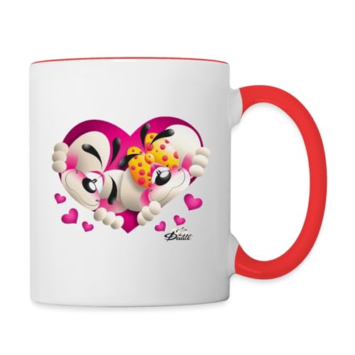 Spreadshirt Diddl Und Diddlina Verliebt Tasse Zweifarbig, One size, Weiß/Rot Spreadshirt Diddl Und Diddlina Verliebt Tasse Zweifarbig, One size, Weiß/Rot von Spreadshirt