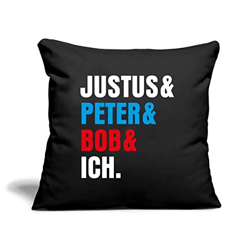 Spreadshirt Die DREI Fragezeichen Justus & Peter & Bob & Ich Kissenbezug 45 x 45 cm, One Size, Schwarz von Spreadshirt