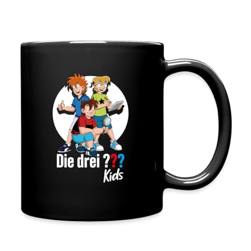 Spreadshirt Kindertasse Die Drei Fragezeichen Kids Justus Peter Bob Team Tasse schwarz 325 ml große Kaffeetasse von Spreadshirt