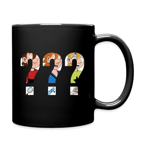 Spreadshirt Die Drei Fragezeichen Kids ??? Kaffeetasse Justus Peter Bob Silhouetten Tasse von Spreadshirt