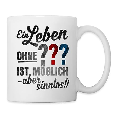 Spreadshirt Die Drei Fragezeichen Spruch Tasse, One size, weiß von Spreadshirt