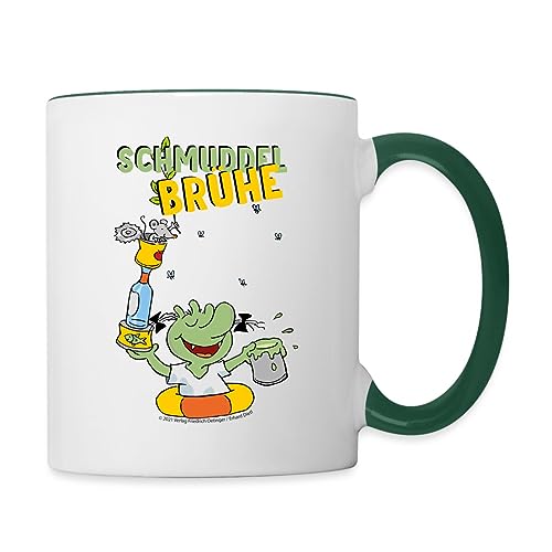 Spreadshirt Die Olchis Classic Schmuddelbrühe Tasse Zweifarbig, One size, Weiß/Dunkelgrün von Spreadshirt