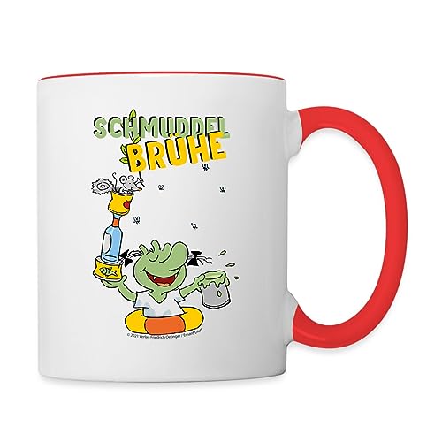 Spreadshirt Die Olchis Classic Schmuddelbrühe Tasse Zweifarbig, One size, Weiß/Rot von Spreadshirt