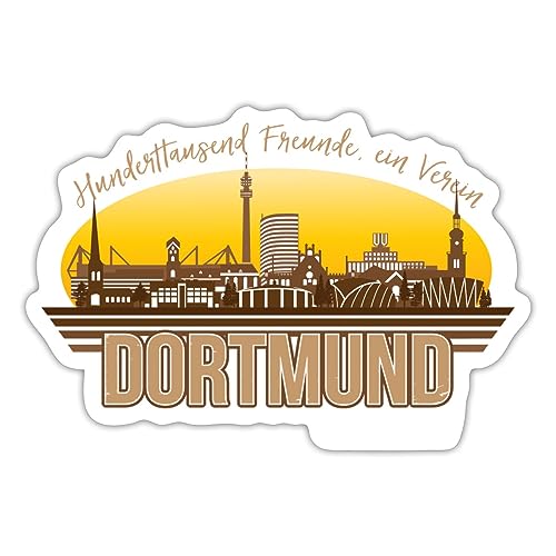 Spreadshirt Dortmund Skyline Deutscher Meister Sticker, 10 x 10 cm, Mattweiß von Spreadshirt
