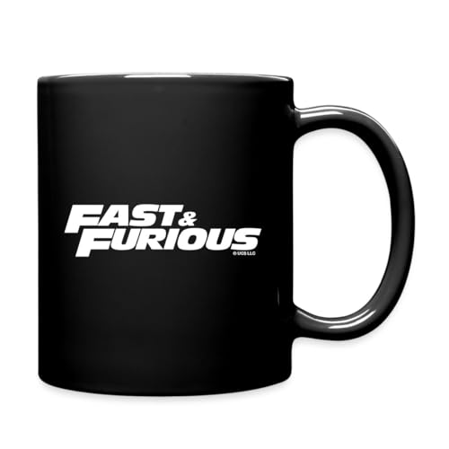 Spreadshirt Fast and Furious klassisches Logo weiß Tasse Einfarbig, One size, Schwarz von Spreadshirt