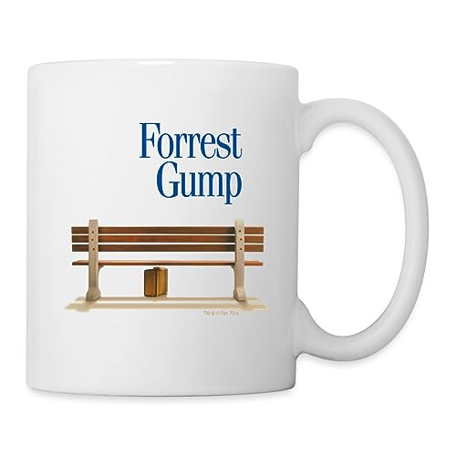 Spreadshirt Forrest Gump Logo Mit Bank Und Koffer Tasse, One size, weiß von Spreadshirt