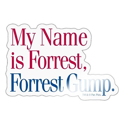 Spreadshirt Forrest Gump My Name Is Forrest, Forrest Gump Sticker, 10 x 10 cm, Transparent glänzend von Spreadshirt
