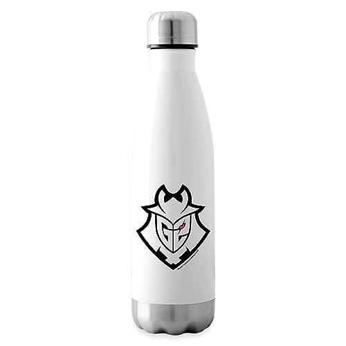 Spreadshirt G2 Esports Logo Schwarz Linien Isolierflasche, One size, weiß von Spreadshirt