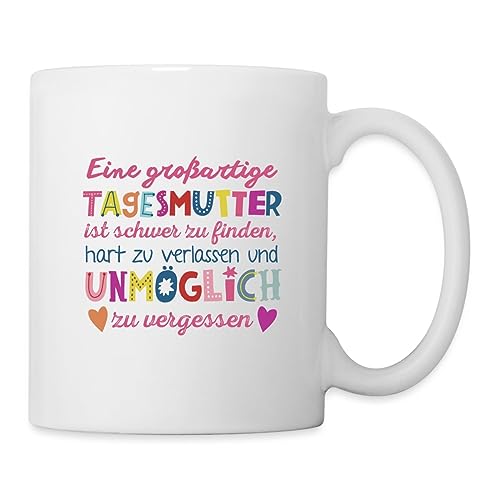 Spreadshirt Großartige Tagesmutter Abschiedsgeschenk Tasse, One size, weiß von Spreadshirt