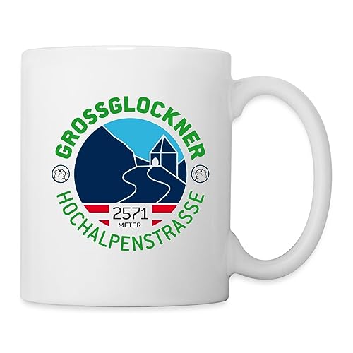 Spreadshirt Großglockner Hochalpenstraße Österreich Souvenir Geschenk Tasse, One size, weiß von Spreadshirt