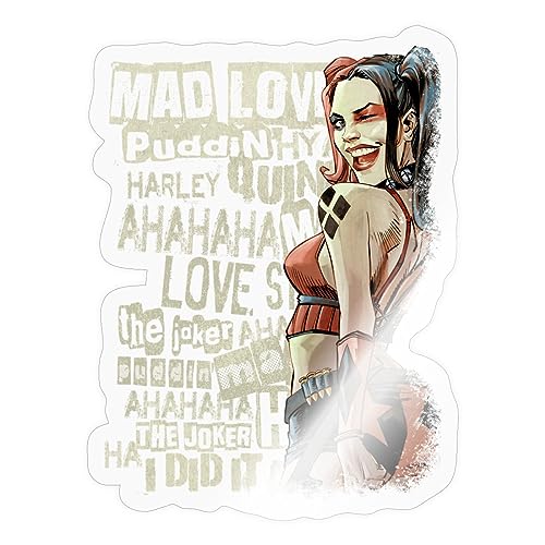 Spreadshirt Harley Quinn Augenzwinkern Sticker, 10 x 10 cm, Transparent glänzend von Spreadshirt