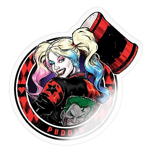 Spreadshirt Harley Quinn Puddin' Sticker, 10 x 10 cm, Transparent glänzend von Spreadshirt