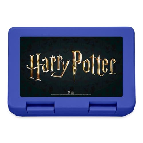Spreadshirt Harry Potter Filmlogo Gold Brotdose Lunchbox, One size, Royalblau von Spreadshirt