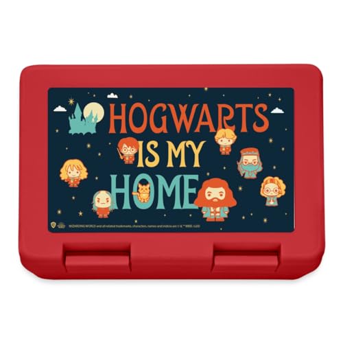 Spreadshirt Harry Potter Hogwarts Is My Home Spruch Brotdose Lunchbox, One size, Rot von Spreadshirt