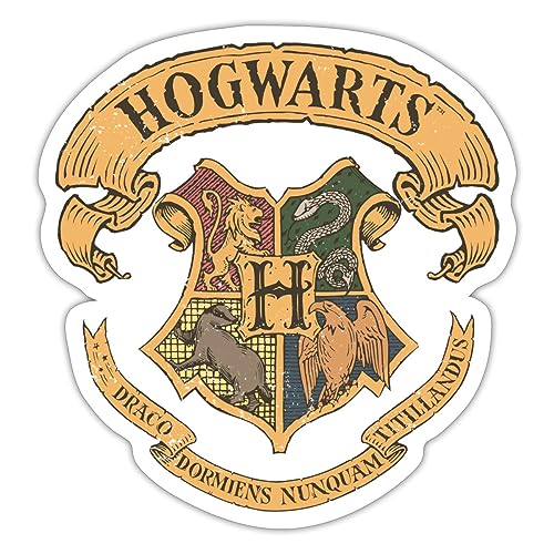 Spreadshirt Harry Potter Hogwarts Wappen Sticker, 10 x 10 cm, Mattweiß von Spreadshirt