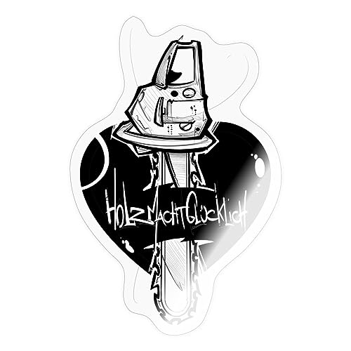 Spreadshirt Holzkunst Scholz Merch Kettensäge Herz Sticker, 10 x 10 cm, Transparent glänzend von Spreadshirt