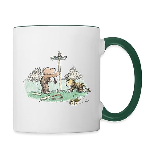 Spreadshirt Janosch Tiger und Bär Panama Schild Tasse Zweifarbig, One size, Weiß/Dunkelgrün von Spreadshirt