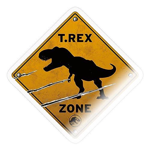 Spreadshirt Jurassic World Warnschild T-Rex Zone Sticker, 10 x 10 cm, Transparent glänzend von Spreadshirt