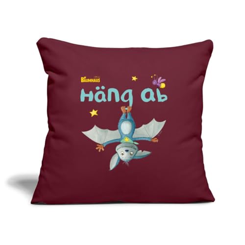 Spreadshirt KiKA-Baumhaus Mit Fidi Häng Ab Kissenbezug 45 x 45 cm, One Size, Burgunderrot von Spreadshirt
