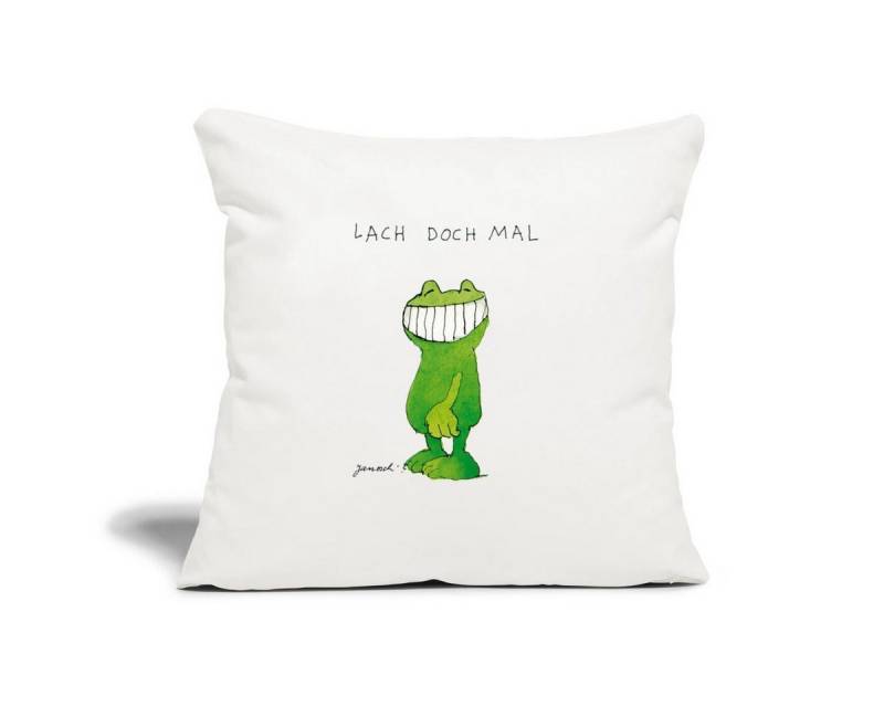 Spreadshirt Kissenbezug Janosch Günter Kastenfrosch Lach Doch Mal Kissenbezug 45 x 45 cm von Spreadshirt