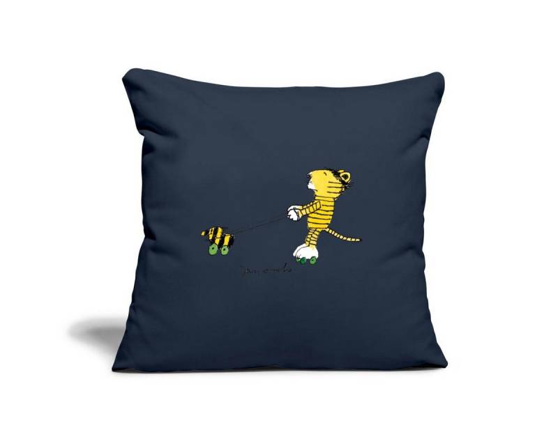 Spreadshirt Kissenbezug Janosch Tiger auf Rollschuhen Kissenbezug 45 x 45 cm von Spreadshirt