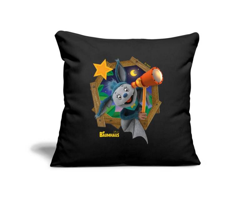 Spreadshirt Kissenbezug KiKA-Baumhaus Mit Fidi Guckt Aus Dem Fenster Kissenbezug 45 x 45 cm von Spreadshirt