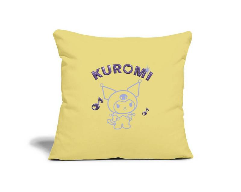 Spreadshirt Kissenbezug Kuromi Outline Design Mit Lila Chrome Schriftzug Kissenbezug 45 x 45 c von Spreadshirt