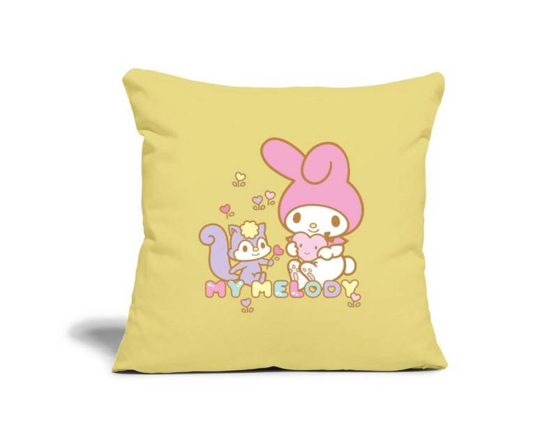 Spreadshirt Kissenbezug My Melody Pflückt Mit Risu Herzblümchen Kissenbezug 45 x 45 cm von Spreadshirt