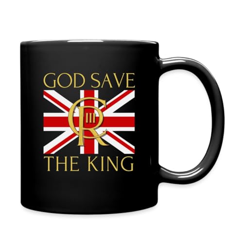 Spreadshirt King Charles III God Save The King Flagge Tasse Einfarbig, One size, Schwarz von Spreadshirt