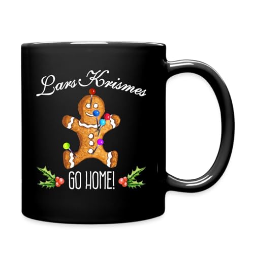 Spreadshirt Lars Krismes Go Home Ugly Christmas Lebkuchen Männchen Tasse Einfarbig, One size, Schwarz von Spreadshirt