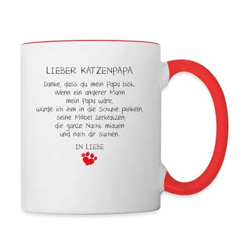 Spreadshirt Lieber Katzenpapa Geschenk Tasse Zweifarbig, One size, Weiß/Rot Spreadshirt Lieber Katzenpapa Geschenk Tasse Zweifarbig, One size, Weiß/Rot von Spreadshirt