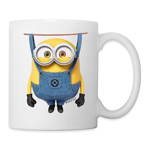 Spreadshirt Minions Bob An Der Wäscheleine Tasse, One size, weiß von Spreadshirt