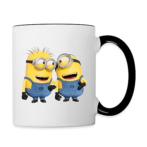 Spreadshirt Minions Phil Und Stuart Lustig Tasse Zweifarbig, One size, Weiß/Schwarz von Spreadshirt