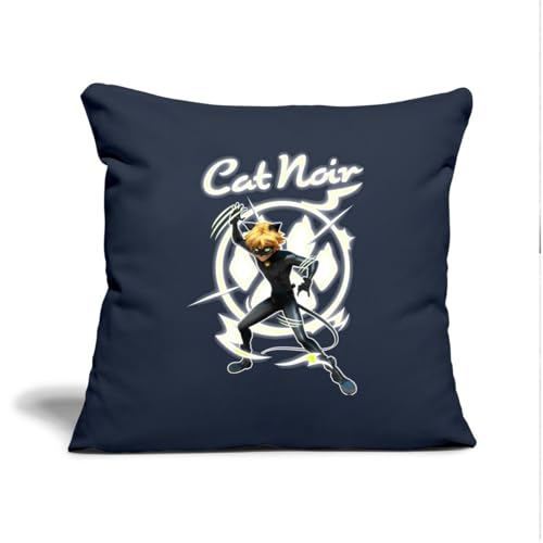 Spreadshirt Miraculous Cat Noir Adrien Superheld Kissenbezug 45 x 45 cm, One Size, Navy von Spreadshirt