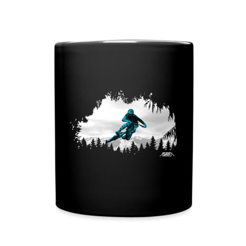 Spreadshirt Mountainbiker Downhiller Tabletop MTB Tasse Einfarbig, One size, Schwarz von Spreadshirt