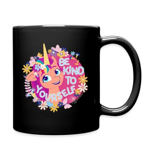 Spreadshirt My Little Pony Be Kind To Yourself Mit Blumen Tasse Einfarbig, One size, Schwarz von Spreadshirt