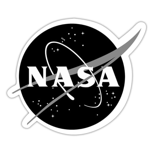 Spreadshirt NASA Classic Logo Schwarz Weiß Sticker, 10 x 10 cm, Mattweiß von Spreadshirt