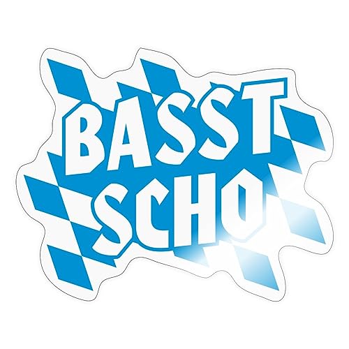 Spreadshirt Oktoberfest Bayrisch Basst Scho Bayern Sticker, 10 x 10 cm, Transparent glänzend von Spreadshirt