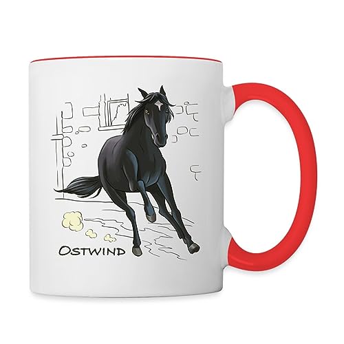 Spreadshirt Ostwind Hengst Ostwind im Galopp Tasse Zweifarbig, One size, Weiß/Rot von Spreadshirt