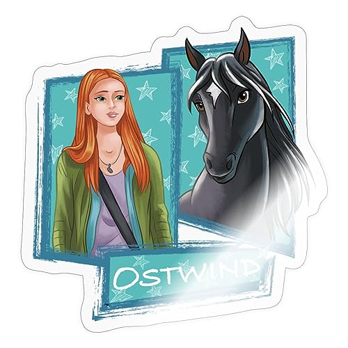 Spreadshirt Ostwind Mika und Ostwind Kachel Pferd Blick Sticker, 10 x 10 cm, Transparent glänzend von Spreadshirt