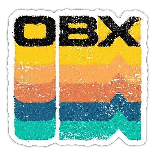 Spreadshirt Outer Banks OBX-Logo Mit Farbverlauf Sticker, 10 x 10 cm, Mattweiß von Spreadshirt