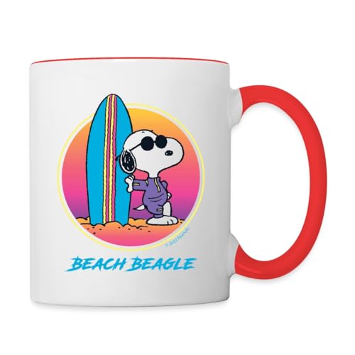 Spreadshirt Peanuts Snoopy Beach Beagle Tasse Zweifarbig, One size, Weiß/Rot Spreadshirt Peanuts Snoopy Beach Beagle Tasse Zweifarbig, One size, Weiß/Rot von Spreadshirt