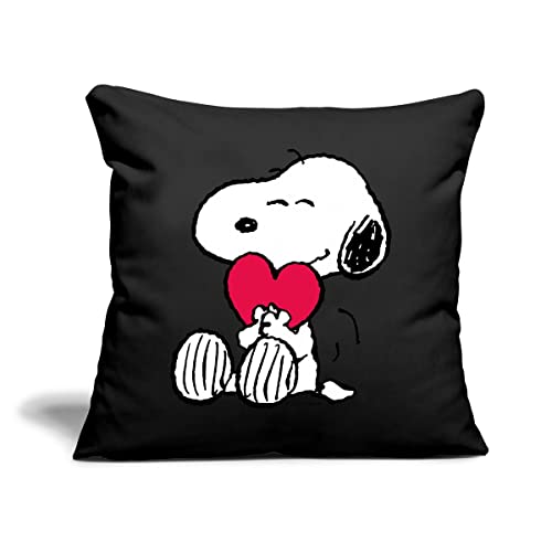 Spreadshirt Peanuts Snoopy Liebe Herz Love Herzchen Kissen mit Füllung 45 x 45 cm, One Size, Schwarz von Spreadshirt