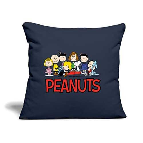 Spreadshirt Peanuts Snoopy Und Seine Freunde Logo Kissen mit Füllung 45 x 45 cm, One Size, Navy von Spreadshirt