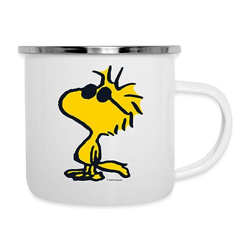 Spreadshirt Peanuts Woodstock Sonnenbrille Cool Camping-Becher, One size, weiß von Spreadshirt