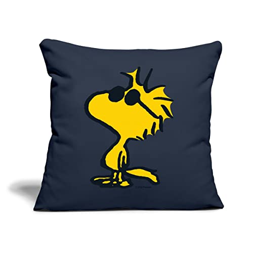 Spreadshirt Peanuts Woodstock Sonnenbrille Cool Kissen mit Füllung 45 x 45 cm, One Size, Navy von Spreadshirt